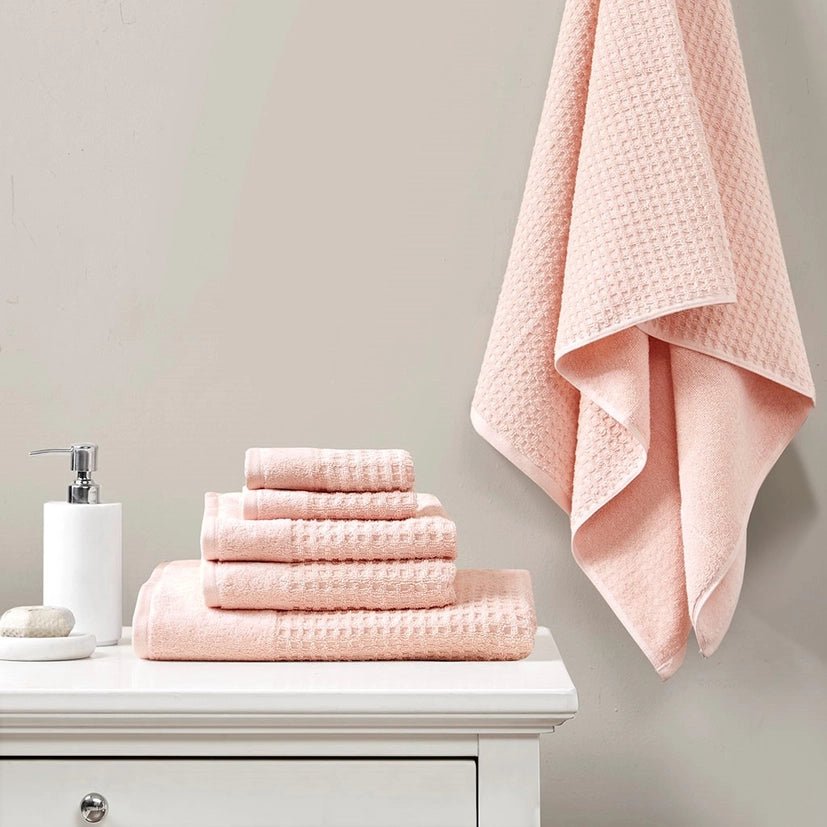 Spa Waffle 6 - Piece Bath Towel Set [Certified] - The Coral Palm LLC