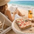 Strawberry Leather Journal Handmade Leather Journal - The Coral Palm LLC