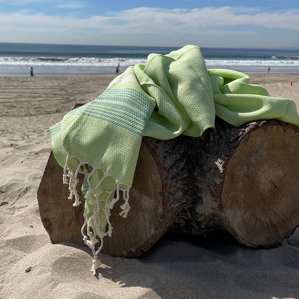 Tricolor Pestemal Turkish Hamam Towel - The Coral Palm LLC