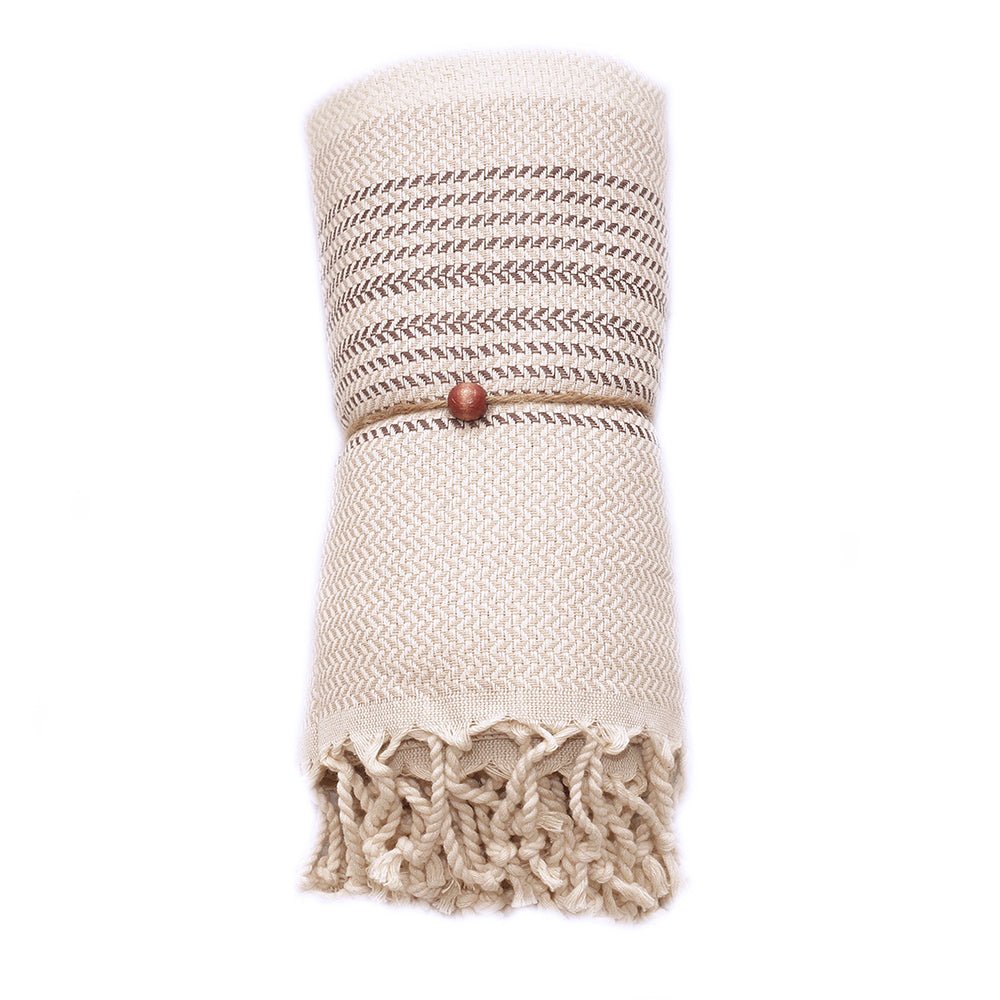 Tricolor Pestemal Turkish Hamam Towel - The Coral Palm LLC