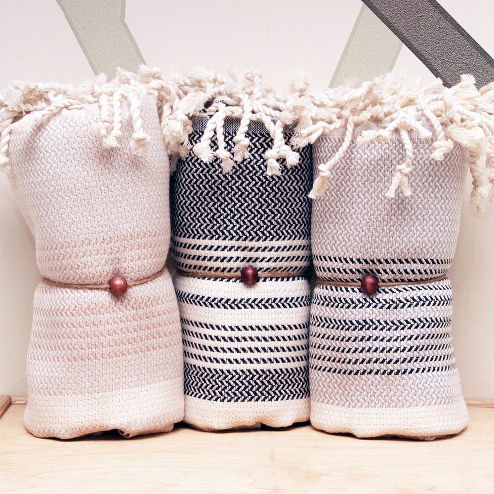 Tricolor Pestemal Turkish Hamam Towel - The Coral Palm LLC