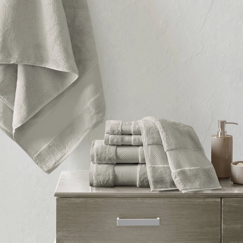 Turkish Cotton 6 - Piece Bathroom Towel Set - The Coral Palm LLC