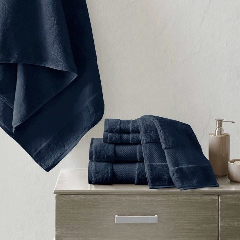 Turkish Cotton 6 - Piece Bathroom Towel Set - The Coral Palm LLC