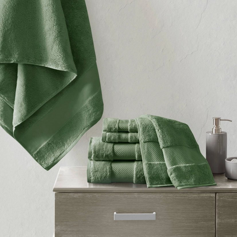 Turkish Cotton 6 - Piece Bathroom Towel Set - The Coral Palm LLC