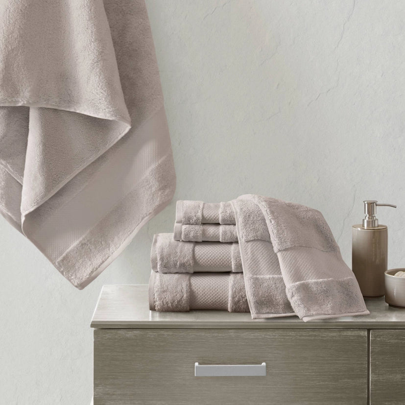 Turkish Cotton 6 - Piece Bathroom Towel Set - The Coral Palm LLC