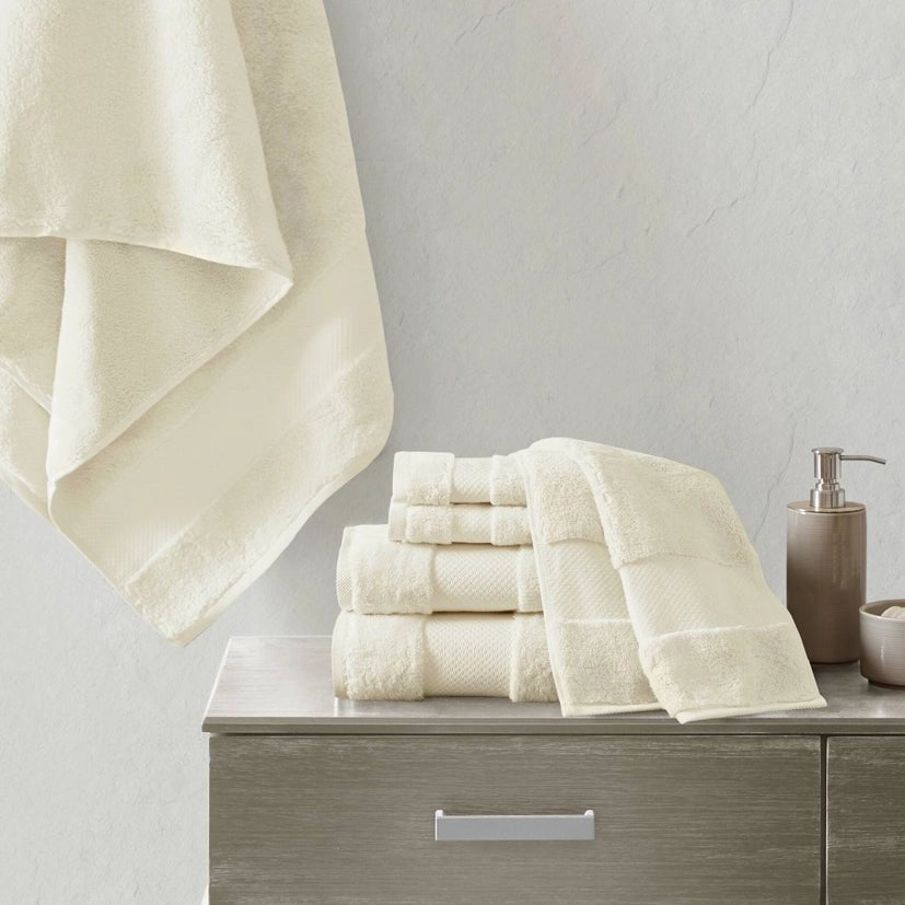 Turkish Cotton 6 - Piece Bathroom Towel Set - The Coral Palm LLC