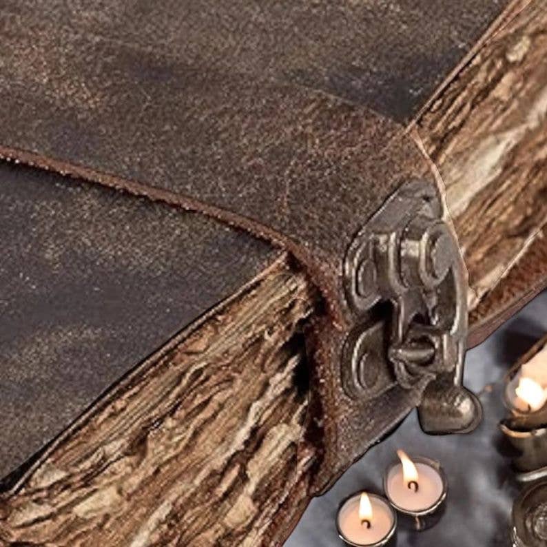 Vintage Handmade Leather Journal with Deckle Edge Paper - The Coral Palm LLC