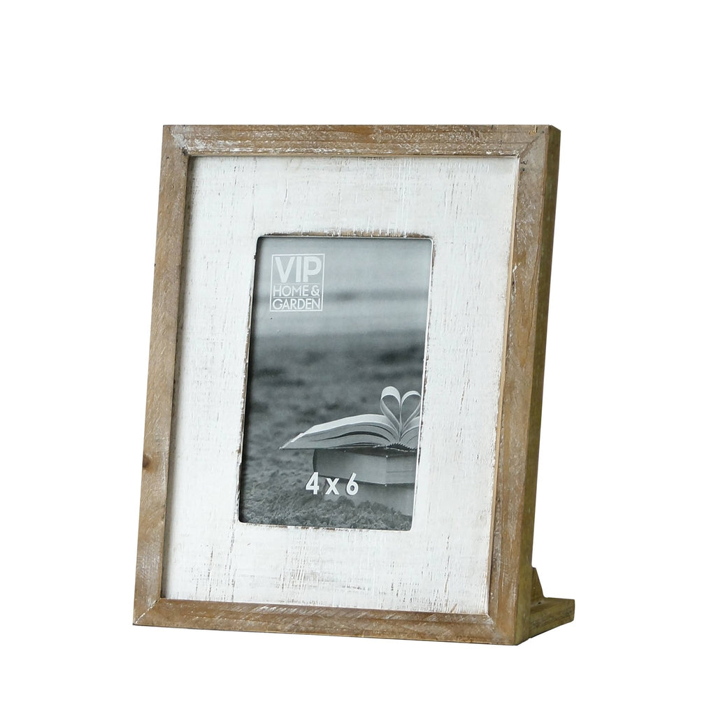 VIP Wood 10 in. White 5x7 Photo Frame with Stand - The Coral Palm LLC