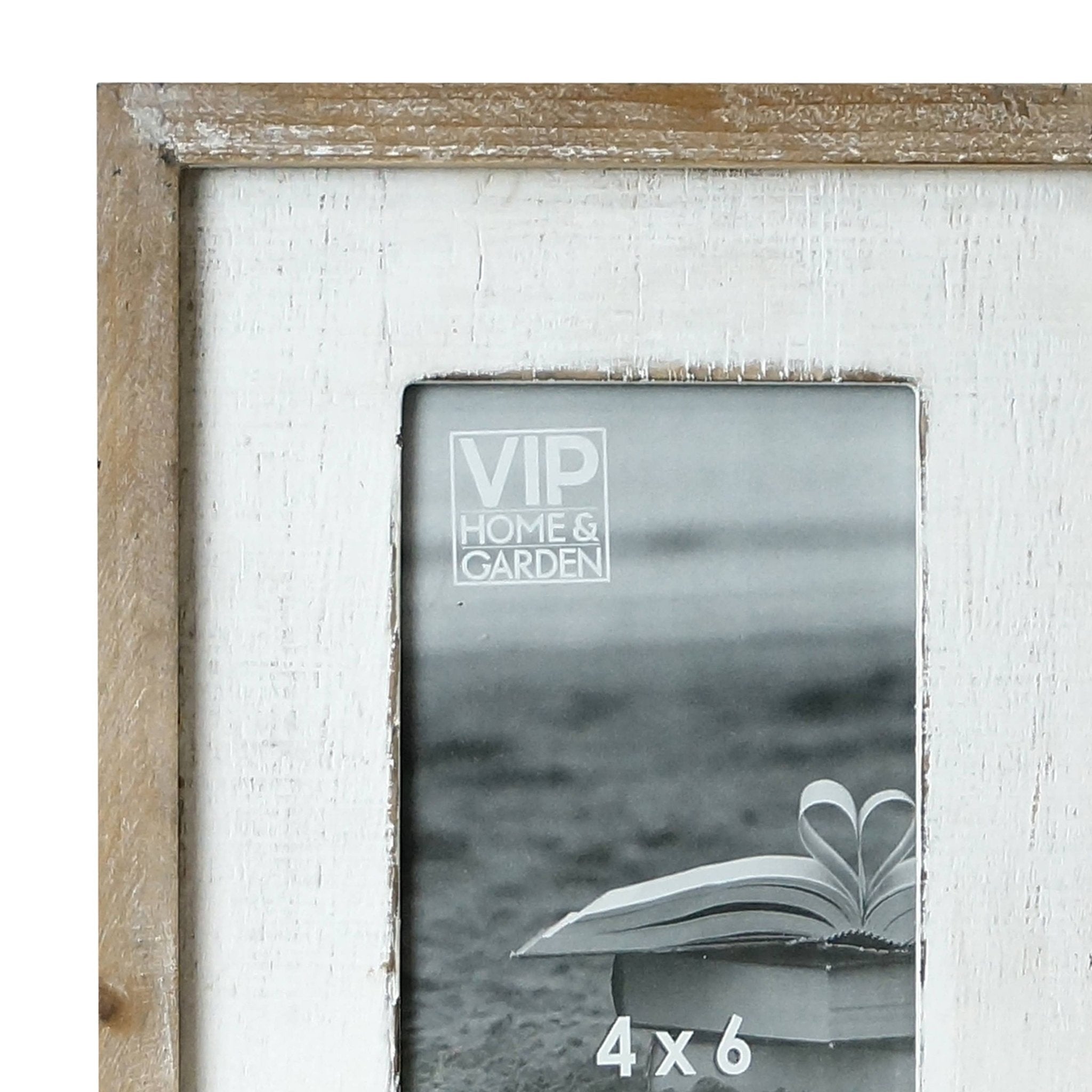 VIP Wood 10 in. White 5x7 Photo Frame with Stand - The Coral Palm LLC