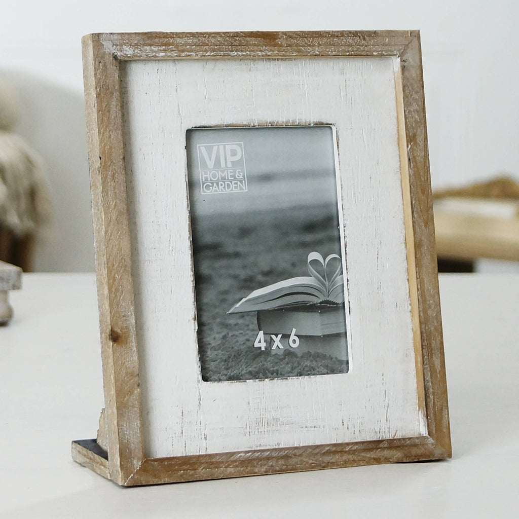VIP Wood 10 in. White 5x7 Photo Frame with Stand - The Coral Palm LLC