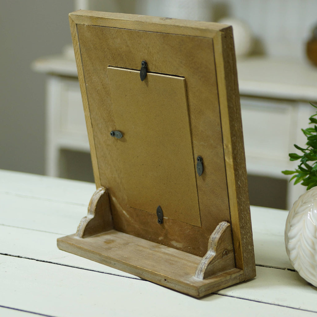 VIP Wood 10 in. White 5x7 Photo Frame with Stand - The Coral Palm LLC