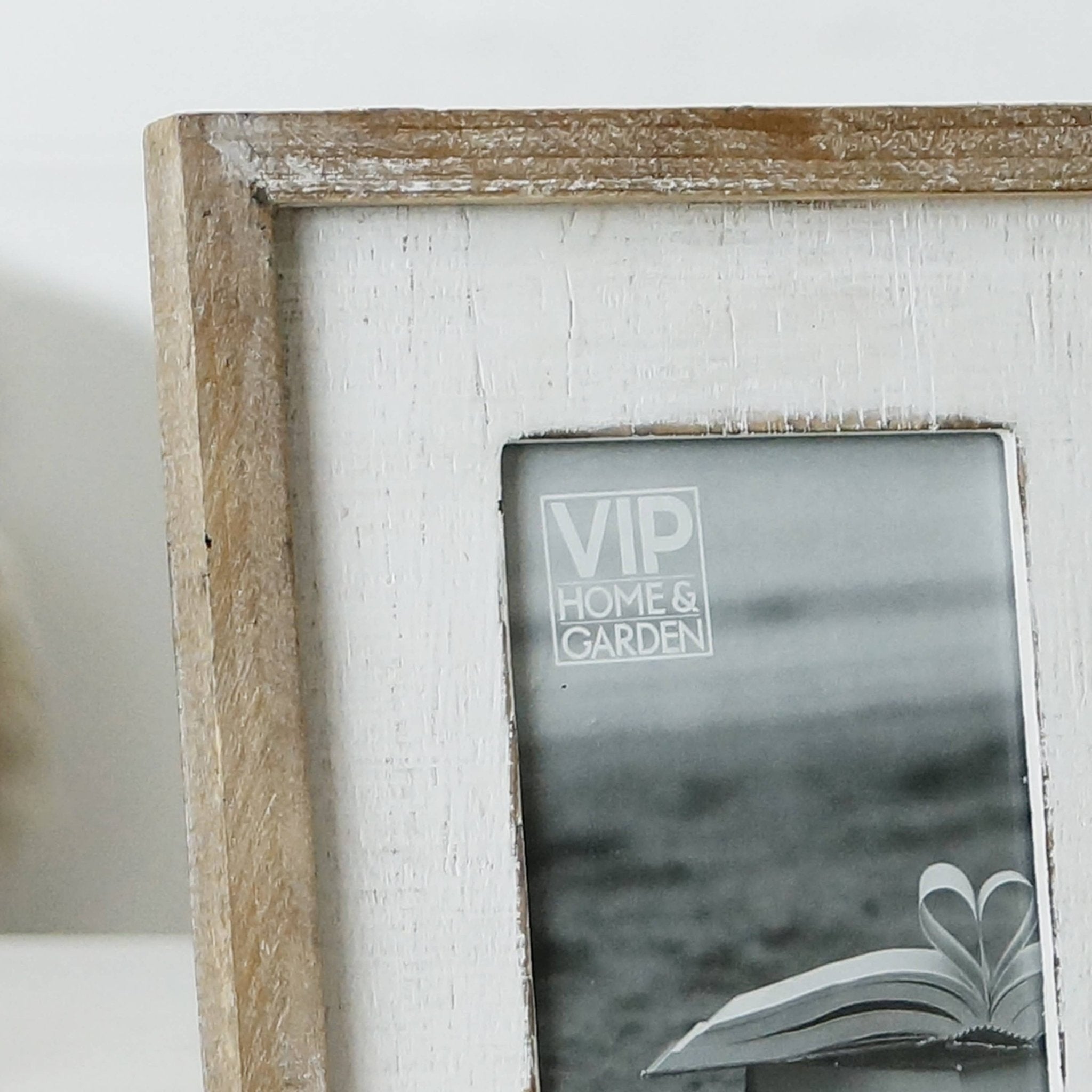 VIP Wood 10 in. White 5x7 Photo Frame with Stand - The Coral Palm LLC