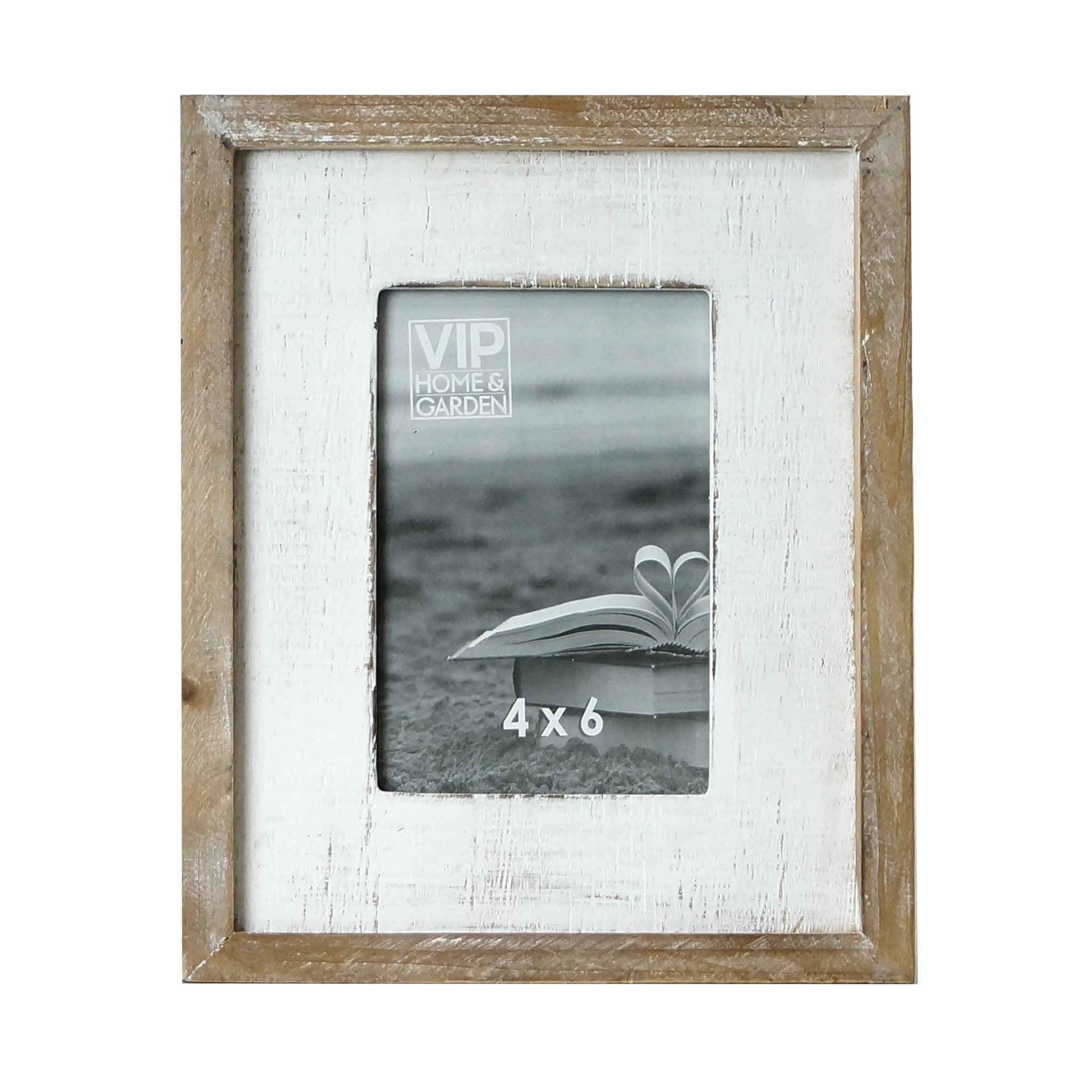 VIP Wood 10 in. White 5x7 Photo Frame with Stand - The Coral Palm LLC