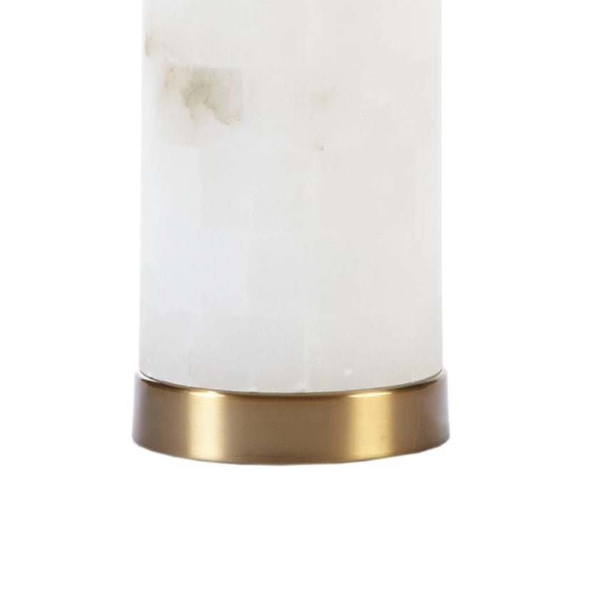 White Alabaster Gold Table Lamp - The Coral Palm LLC