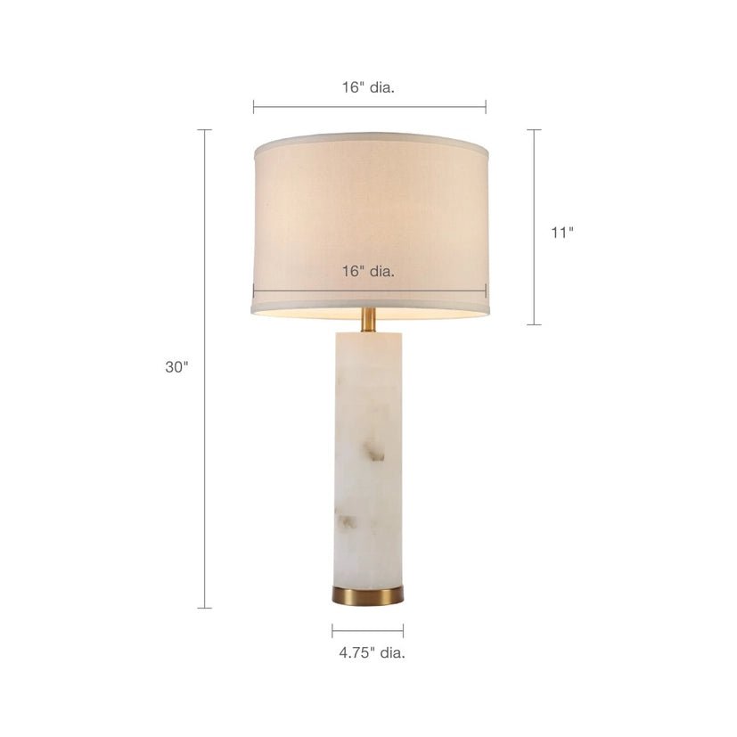 White Alabaster Gold Table Lamp - The Coral Palm LLC