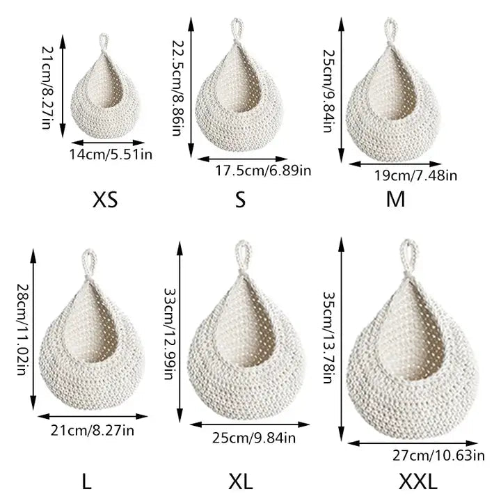 White Woven Hanging Baskets - The Coral Palm LLC
