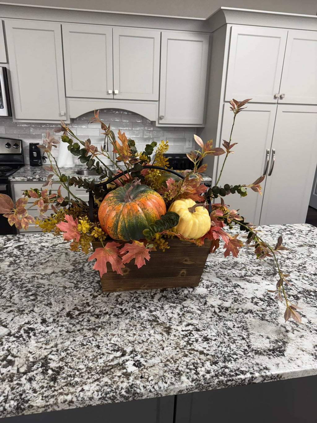 Wood Basket with Metal Handle - The Coral Palm LLC