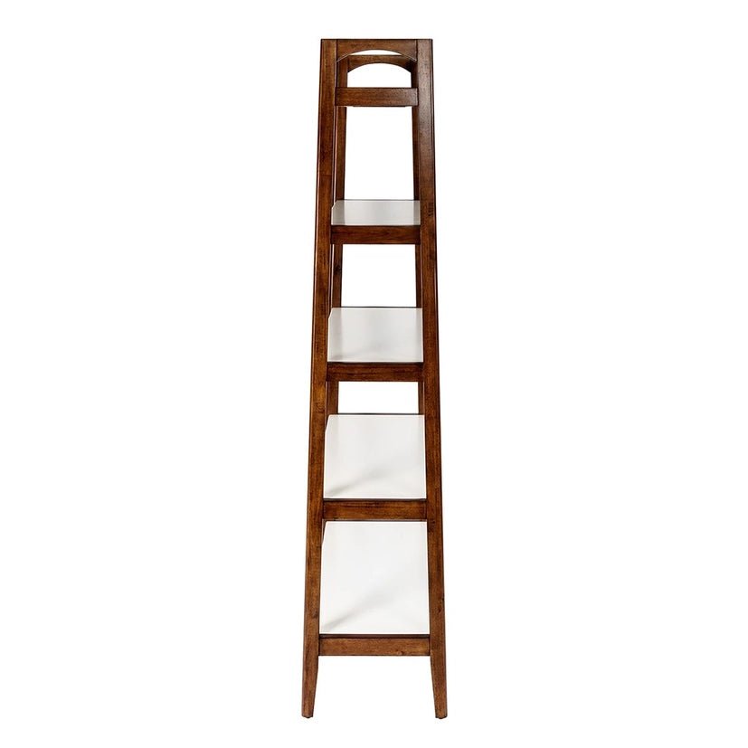 Wood White - Top Bookcase Display Shelf, Pecan - The Coral Palm LLC