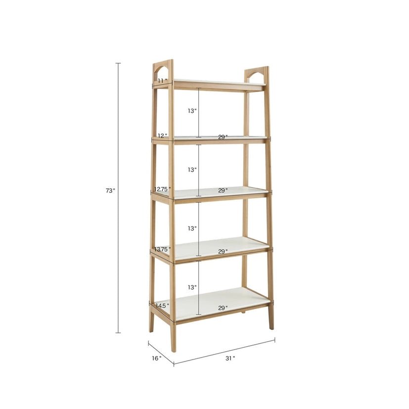 Wood White - Top Bookcase Display Shelf, Pecan - The Coral Palm LLC