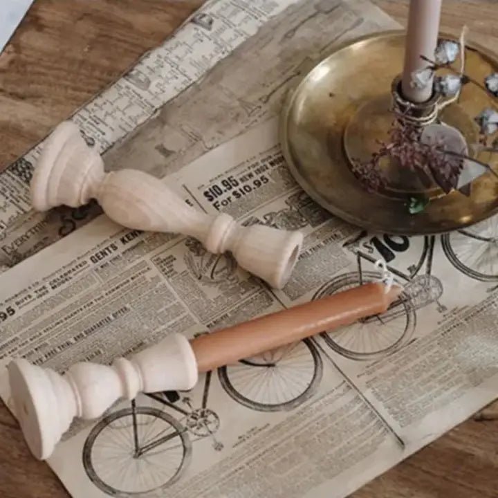 Classic Light Wood Candlestick Holders - The Coral Palm LLC